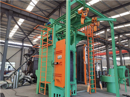 Y Track Hanger Shot Blasting Machine For Alloy Parts Surface Cleaning